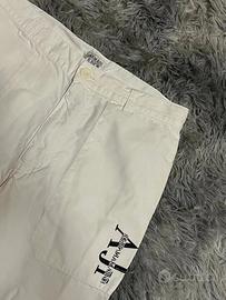 Pantaloni Armani Junior vintage bianchi logo AJ
