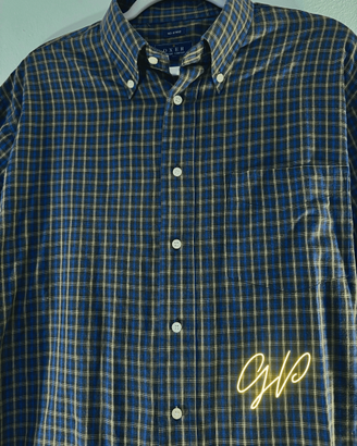 Camicia a quadri Oxer blu No-Stiro – XL