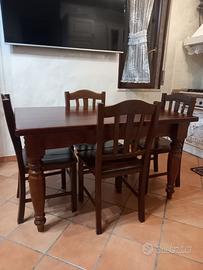 Tavolo legno massello + 4 sedie - Come nuovo