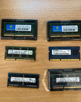 Memorie RAM nuove, DDR3 per portatili, 4 GB e 8 GB