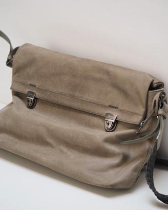 Borsa Pineider scamosciata tortora mai usata