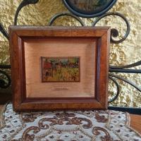quadro paesaggio con contadino
