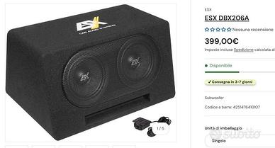 Subwoofer Attivo  ESX DBX 206A