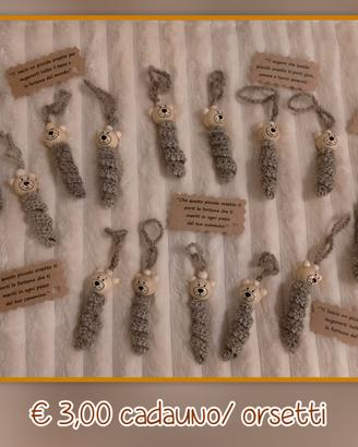 Portafortuna uncinetto handmade orsetto orso