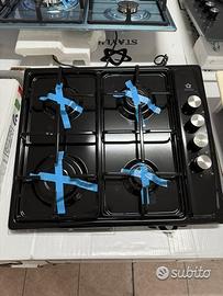 Piano cottura 4fuochi nero nuovo garantito