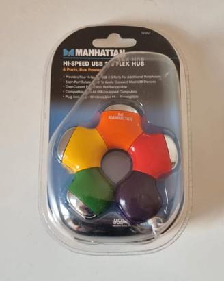 HUB USB 2.0 MANHATTAN Flex 4 Porte Hi-Speed