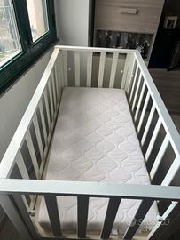 Culla lettino in legno con Materasso ortopedico