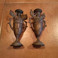 Coppia di candelabri  in peltro antico