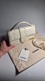 Bag Jacquemus Grand Bambino Croco Ivory