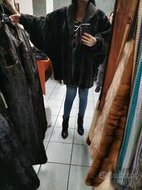 Pelliccia in Castoro Grigio antracite L 