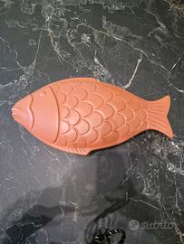 Pirofila cuoci pesce in Terracotta con coperchio 