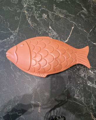 Pirofila cuoci pesce in Terracotta con coperchio 