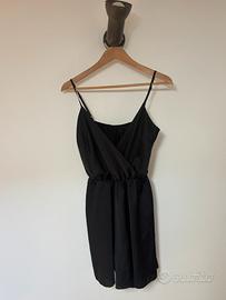 tutina corta nera di raso