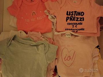 Lotto 20 pezzi body manica corta 56 cm