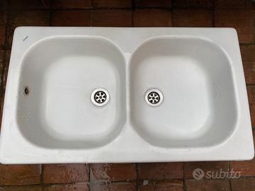 Lavello in ceramica bianco 2 pozzetti