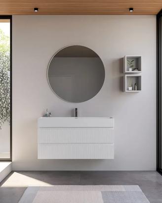 Mobile bagno sospeso 120 cm bianco opaco cannettat
