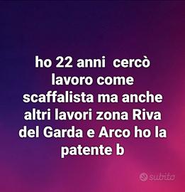 Ciao ha tutti cercò lavoro