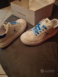 Calvin klein jeans sneakers  n. 33 bianco e blu