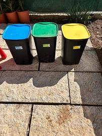 3 bidoni differenziata 50 litri nuove