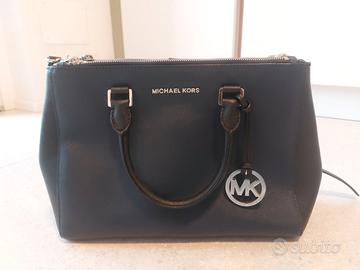 Borsa a tracolla o a mano Michael Kors blu e nera
