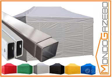 Gazebo 3x3 acciaio 4cm pieghevole stand fiera new