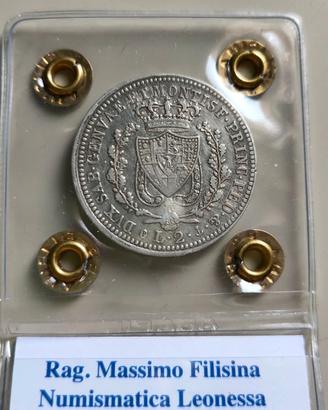 2 lire 1825 Genova BB+ perizia Filisina