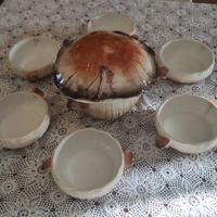 Set Risottiera + 6 piatti / bowl a forma di fungo
