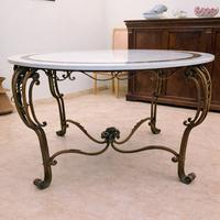 Tavolo ferro battuto e marmo Italia, anni ’ 50