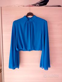 Blusa blu elettrico elegante