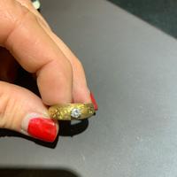 Anello oro giallo 18 kt con diamante