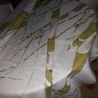 tessuto lino per tende vintage disegno rami verdi