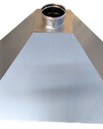 Cappa smontabile acciaio inox barbecue cm. 90x60