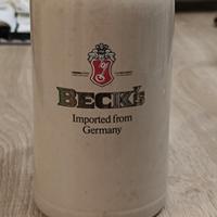 Boccale 1 litro birra tedesco in gres smaltato Bec
