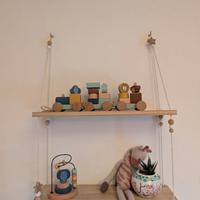 Mensola doppia in legno per cameretta