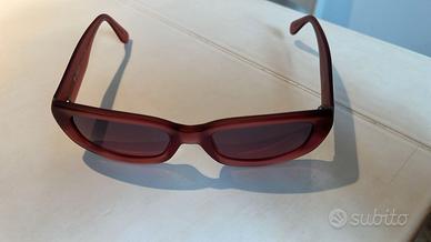 Occhiali da sole Gucci rossi acetato vintage