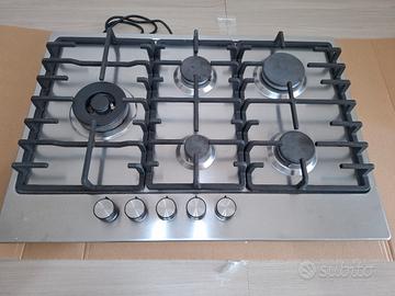 piano cottura a gas 5 fuochi