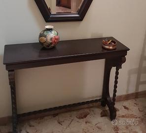 consolle legno e marmo