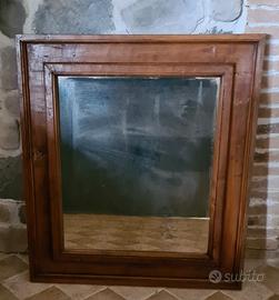 specchio con cornice in legno pregiato d epoca e s