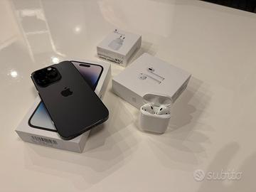 Iphone 14 pro 128gb nero siderale-airpods 2ª gen