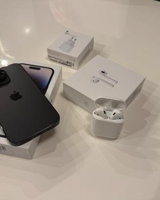 Iphone 14 pro 128gb nero siderale-airpods 2ª gen