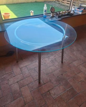 tavolo rotondo in vetro 