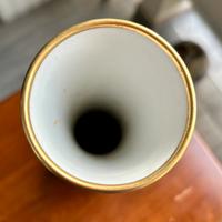 Vaso ceramica con fiori d oro