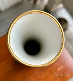 Vaso ceramica con fiori d oro