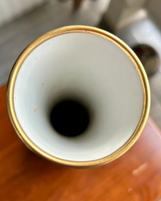 Vaso ceramica con fiori d oro