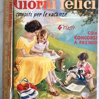 Libro Compiti Per Vacanze 1950 Perfetto 4a Classe