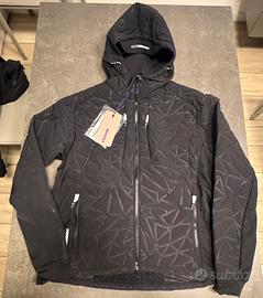 Giacca a vento con cappuccio XL nera