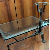 Tavolino ferro battuto e vetro