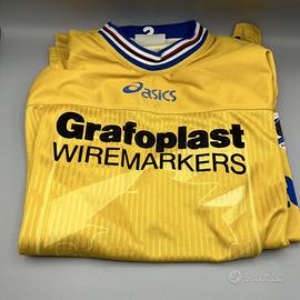 2001/02 SAMPDORIA MAGLIA CALCIO GIALLA GRAFOPLAST