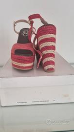 sandalo zeppa rosso di Ettore Masotti