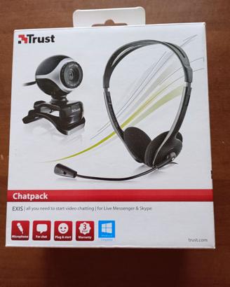 Cuffia-microfono+Webcam Trust per PC